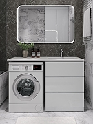 Тумба с раковиной Agger Клин 130 R CLE1300ANWH-SR цвет Белый глянцевый-3