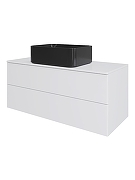 Тумба с раковиной Orange Отто 100 Ot-100TuMDF+B02-460MB подвесная цвет Белый глянцевый-3