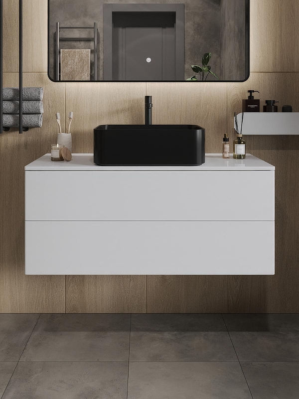 Тумба с раковиной Orange Отто 100 Ot-100TuMDF+B02-460MB подвесная 