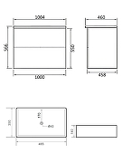 Тумба с раковиной Orange Отто 100 Ot-100TuMDF+B02-460MB подвесная цвет Белый глянцевый-6