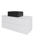 Тумба с раковиной Orange Отто 100 Ot-100TuMDF+B02-460MB подвесная цвет Белый глянцевый