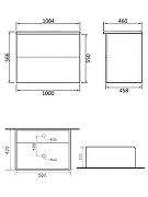 Тумба с раковиной Orange Отто 100 Ot-100TuMDF+B04-500W подвесная цвет Белый глянцевый-6