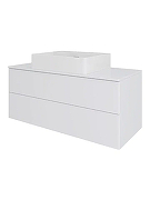 Тумба с раковиной Orange Отто 100 Ot-100TuMDF+B04-500W подвесная цвет Белый глянцевый