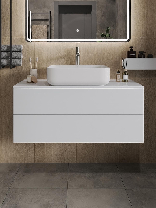Тумба с раковиной Orange Отто 100 Ot-100TuMDF+B05-500W подвесная 
