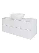 Тумба с раковиной Orange Отто 100 Ot-100TuMDF+B07-420W подвесная цвет Белый глянцевый-3