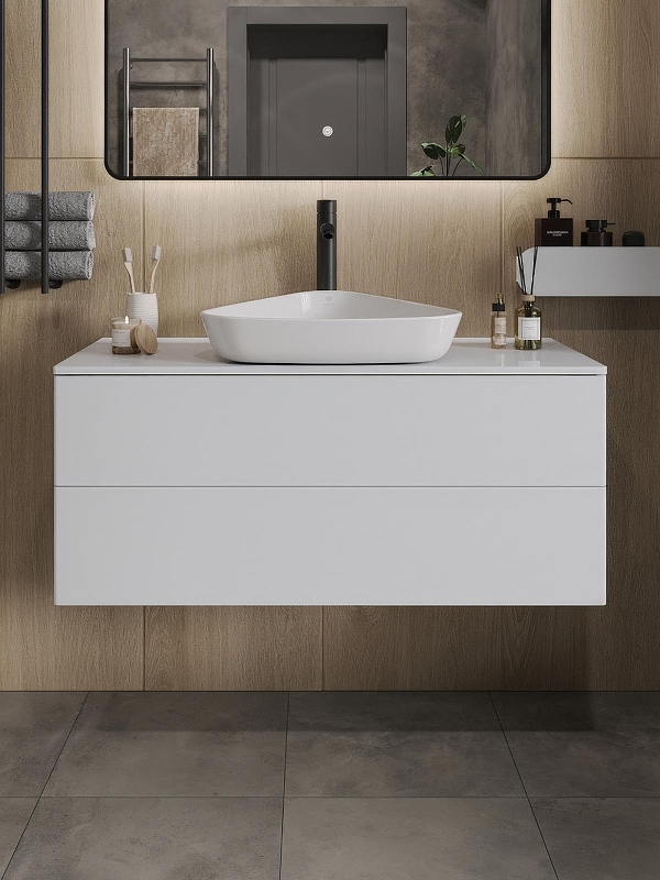 Тумба с раковиной Orange Отто 100 Ot-100TuMDF+B07-500W подвесная 