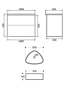 Тумба с раковиной Orange Отто 100 Ot-100TuMDF+B07-500W подвесная цвет Белый глянцевый-6