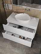 Тумба с раковиной Orange Отто 100 Ot-100TuMDF+B07-500W подвесная цвет Белый глянцевый-2
