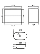 Тумба с раковиной Orange Отто 100 Ot-100TuMDF+B07-540W подвесная цвет Белый глянцевый-6
