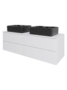 Тумба с раковиной Orange Отто 130 Ot-130TuMDF+B01-475MB подвесная цвет Белый глянцевый-2