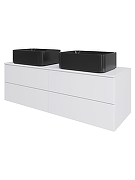 Тумба с раковиной Orange Отто 130 Ot-130TuMDF+B02-460MB подвесная цвет Белый глянцевый-2