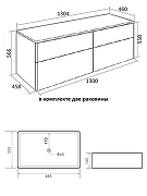 Тумба с раковиной Orange Отто 130 Ot-130TuMDF+B02-460MB подвесная цвет Белый глянцевый-5