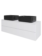 Тумба с раковиной Orange Отто 130 Ot-130TuMDF+B02-460MB подвесная цвет Белый глянцевый-4