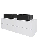Тумба с раковиной Orange Отто 130 Ot-130TuMDF+B02-460MB подвесная цвет Белый глянцевый