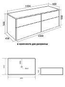 Тумба с раковиной Orange Отто 130 Ot-130TuMDF+B02-460W подвесная цвет Белый глянцевый-1