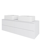 Тумба с раковиной Orange Отто 130 Ot-130TuMDF+B02-460W подвесная цвет Белый глянцевый-4