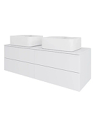 Тумба с раковиной Orange Отто 130 Ot-130TuMDF+B02-460W подвесная цвет Белый глянцевый