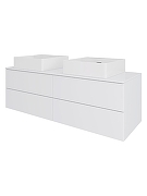 Тумба с раковиной Orange Отто 130 Ot-130TuMDF+B04-405W подвесная цвет Белый глянцевый-2