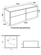 Тумба с раковиной Orange Отто 130 Ot-130TuMDF+B04-405W подвесная цвет Белый глянцевый-5