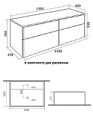 Тумба с раковиной Orange Отто 130 Ot-130TuMDF+B04-500W подвесная цвет Белый глянцевый-1