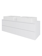 Тумба с раковиной Orange Отто 130 Ot-130TuMDF+B04-500W подвесная цвет Белый глянцевый-4