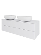 Тумба с раковиной Orange Отто 130 Ot-130TuMDF+B05-480W подвесная цвет Белый глянцевый-2