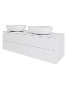 Тумба с раковиной Orange Отто 130 Ot-130TuMDF+B05-480W подвесная цвет Белый глянцевый