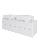 Тумба с раковиной Orange Отто 130 Ot-130TuMDF+B05-500W подвесная цвет Белый глянцевый-2