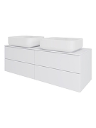 Тумба с раковиной Orange Отто 130 Ot-130TuMDF+B05-500W подвесная цвет Белый глянцевый-3