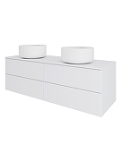 Тумба с раковиной Orange Отто 130 Ot-130TuMDF+B07-345W подвесная цвет Белый глянцевый-2