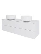 Тумба с раковиной Orange Отто 130 Ot-130TuMDF+B07-345W подвесная цвет Белый глянцевый