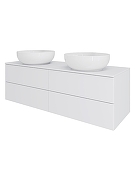 Тумба с раковиной Orange Отто 130 Ot-130TuMDF+B07-420W подвесная цвет Белый глянцевый-2