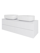 Тумба с раковиной Orange Отто 130 Ot-130TuMDF+B07-540W подвесная цвет Белый глянцевый-2