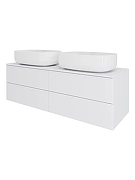 Тумба с раковиной Orange Отто 130 Ot-130TuMDF+B07-540W подвесная цвет Белый глянцевый