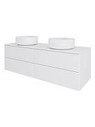 Тумба с раковиной Orange Отто 130 Ot-130TuMDF+B09-360W подвесная цвет Белый глянцевый-2