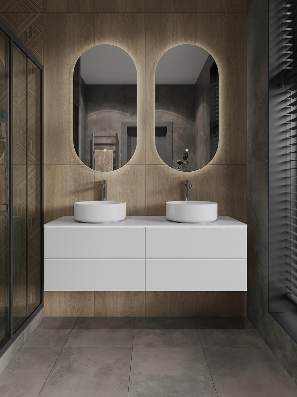 Тумба с раковиной Orange Отто 130 Ot-130TuMDF+B09-360W подвесная 