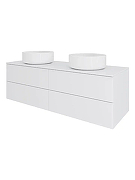 Тумба с раковиной Orange Отто 130 Ot-130TuMDF+B09-360W подвесная цвет Белый глянцевый