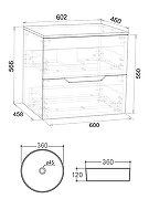 Тумба с раковиной Agger Свит 60 SWE600ETBL-ST-9360W подвесная цвет Черный матовый-2