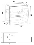Тумба с раковиной Agger Свит 60 SWE600ETGR-ST-4500W подвесная цвет Графит матовый-2
