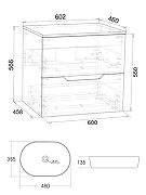 Тумба с раковиной Agger Свит 60 SWE600ETWH-ST-5480W подвесная цвет Белый матовый-2