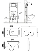 Унитаз с инсталляцией Agger ATI11150+APB188 цвет Белый с сиденьем Микролифт и клавишей смыва цвет Белый-21