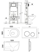 Унитаз с инсталляцией Agger ATI12150+APB188 цвет Белый с сиденьем Микролифт и клавишей смыва цвет Белый-8