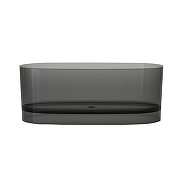 Ванна из кристаллического стеклокамня Black&White Swan 170х78 3020SB цвет Smoky Grey
