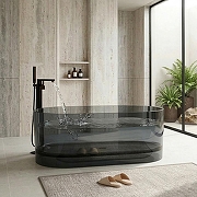 Ванна из кристаллического стеклокамня Black&White Swan 170х78 3020SB цвет Smoky Grey-3