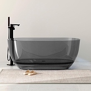 Ванна из кристаллического стеклокамня Black&White Swan 170х78 3010SB цвет Smoky Grey-1