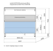 Тумба под раковину Style Line Марокко Plus 90 ЛС-00002503 цвет Белый матовый-4