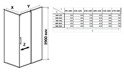 Душевой уголок Maybah Glass MGY-1908-5 1200х700х1950 раздвижной+глухой профиль Хром матовый стекло графитовое матовое-1