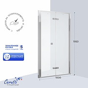 Душевая дверь Ceruttispa Белла (Bella) 100 BELLA D101F 11990 профиль Хром стекло матовое-1