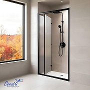 Душевая дверь Ceruttispa Белла (Bella) 100 BELLA D101BF 12010 профиль Черный матовый стекло матовое-4