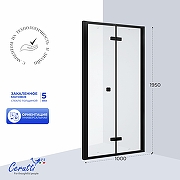 Душевая дверь Ceruttispa Белла (Bella) 100 BELLA D101BF 12010 профиль Черный матовый стекло матовое-1